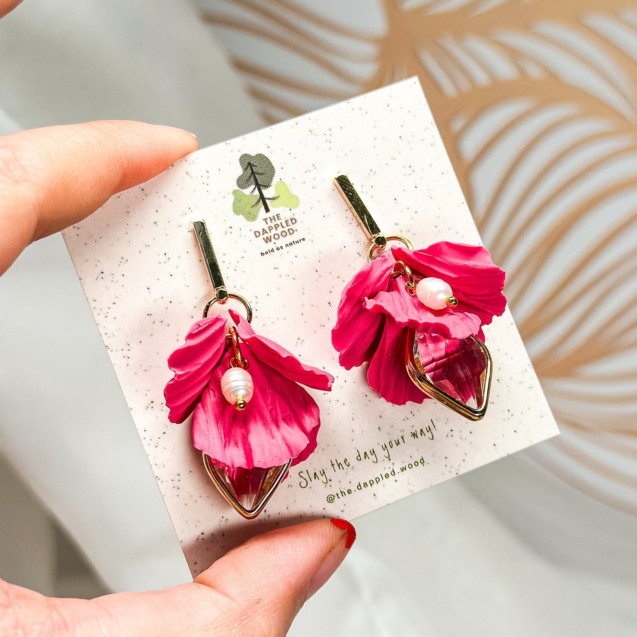 Janelle | Short Petal Drop Flower Earrings