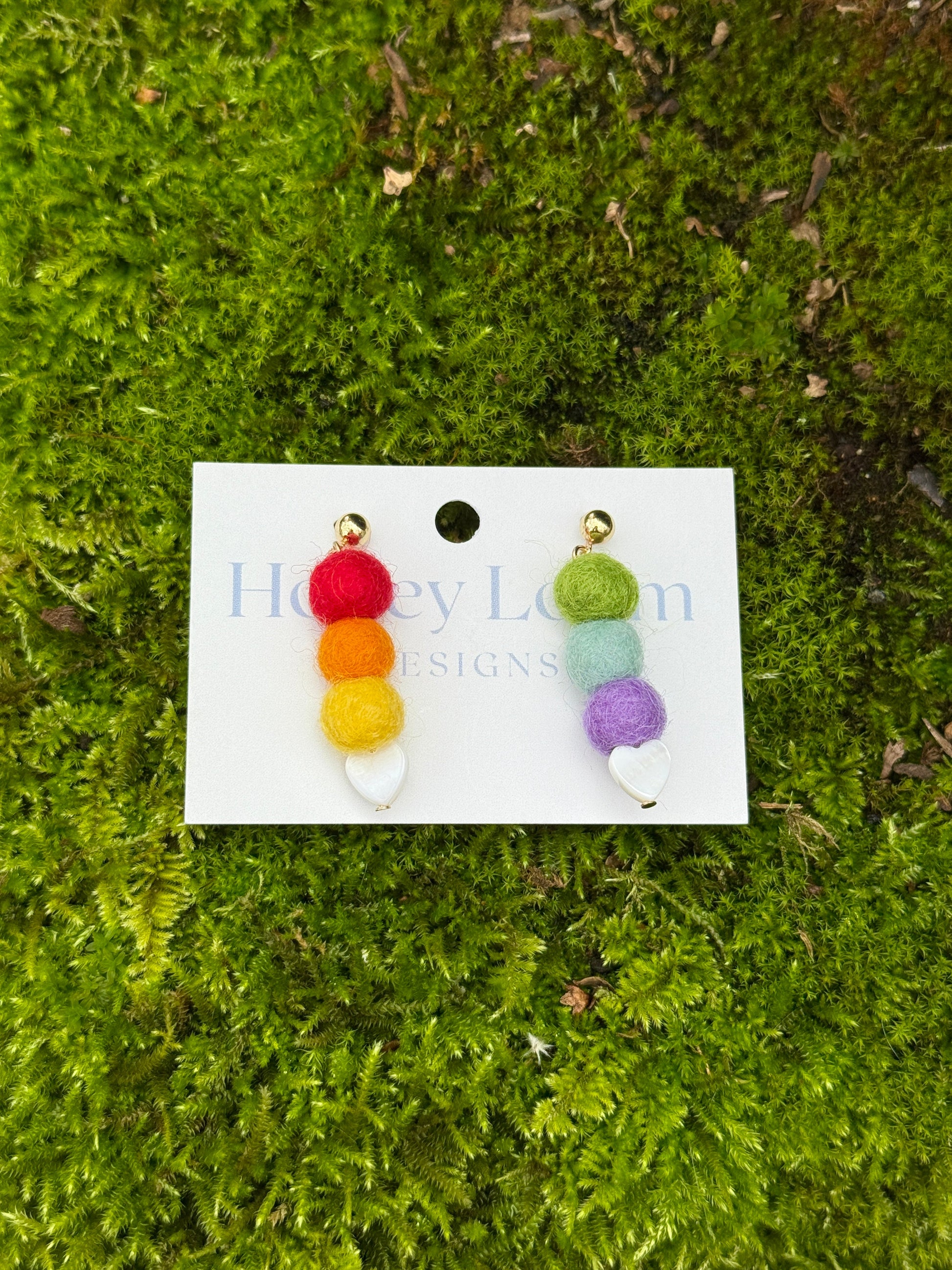 Over the Rainbow Felt Earrings-1