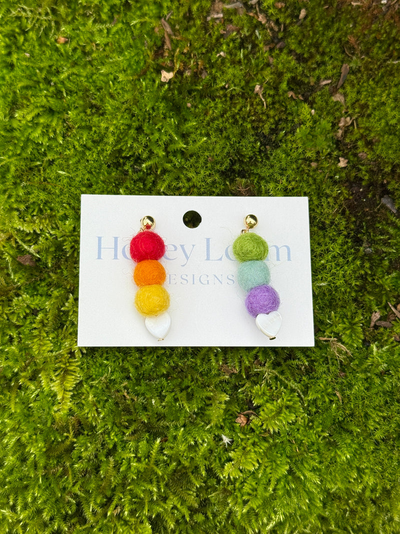 Over the Rainbow Felt Earrings-zoom-