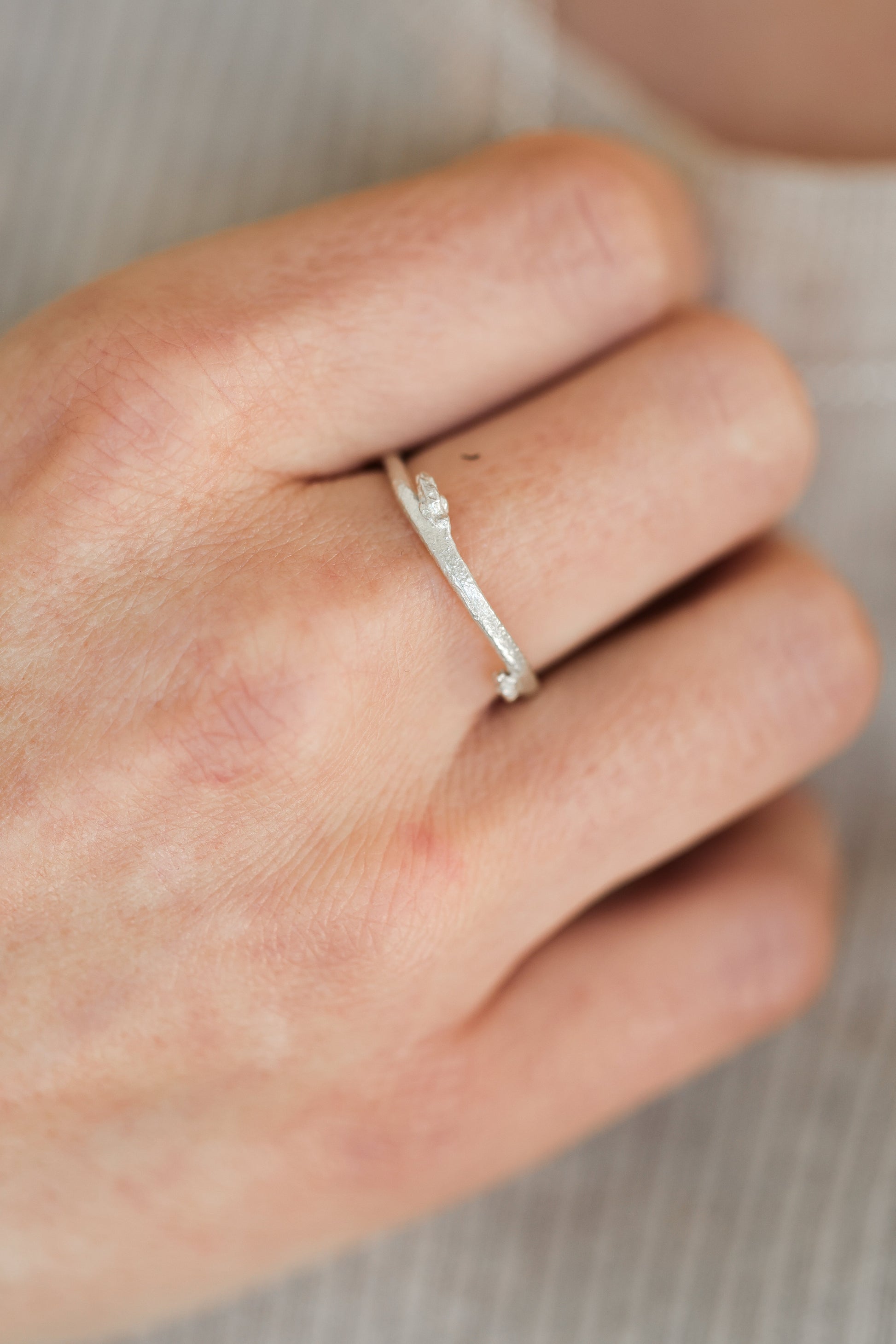 Budding Twig Ring | Recycled Sterling Silver-9