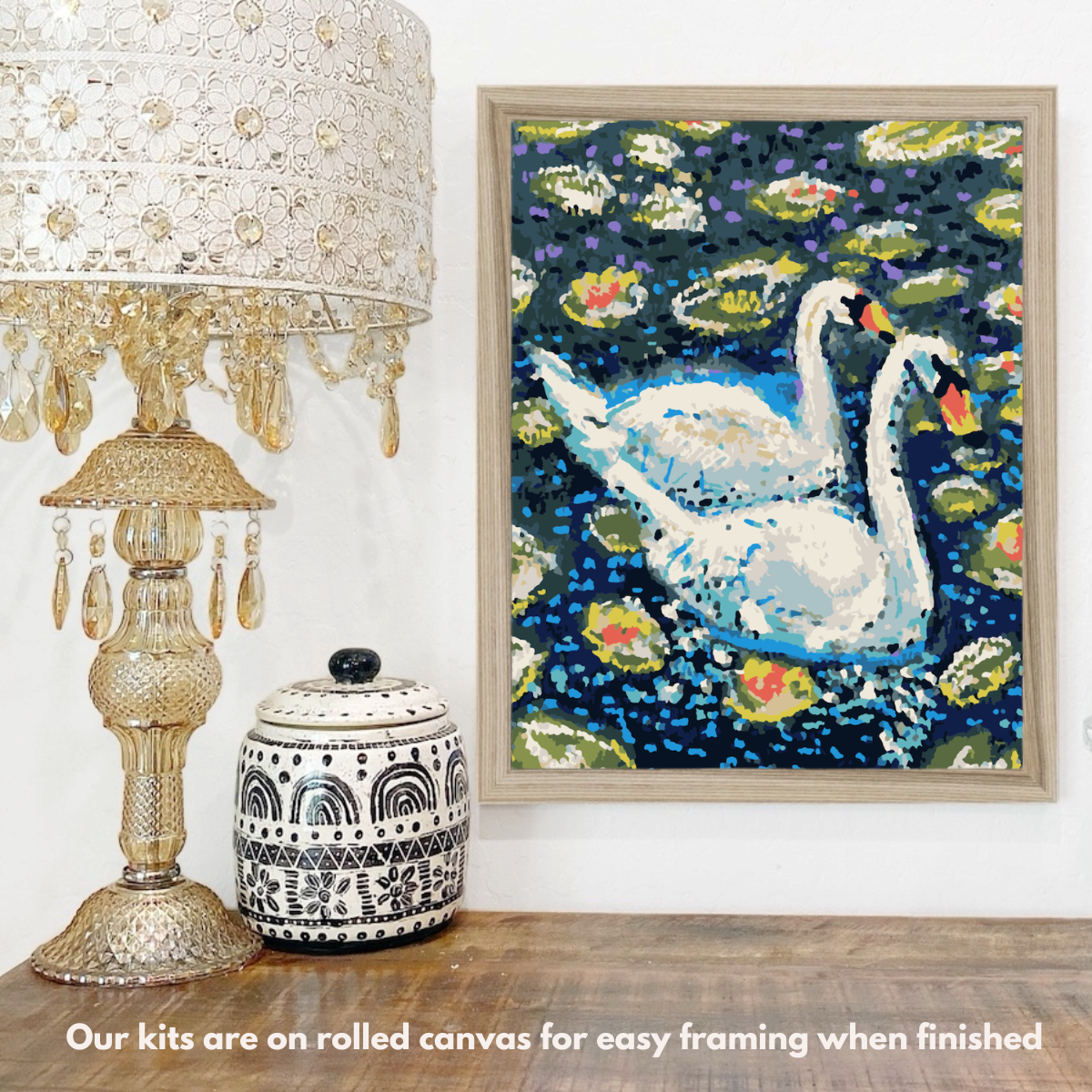 Two Swans Paint by Numbers Kit