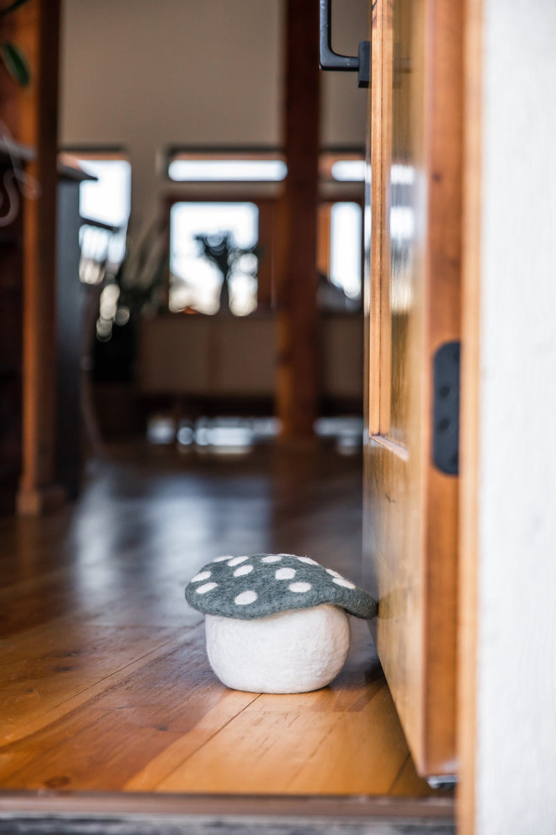 Artisan Felted Mushroom Doorstop-zoom-
