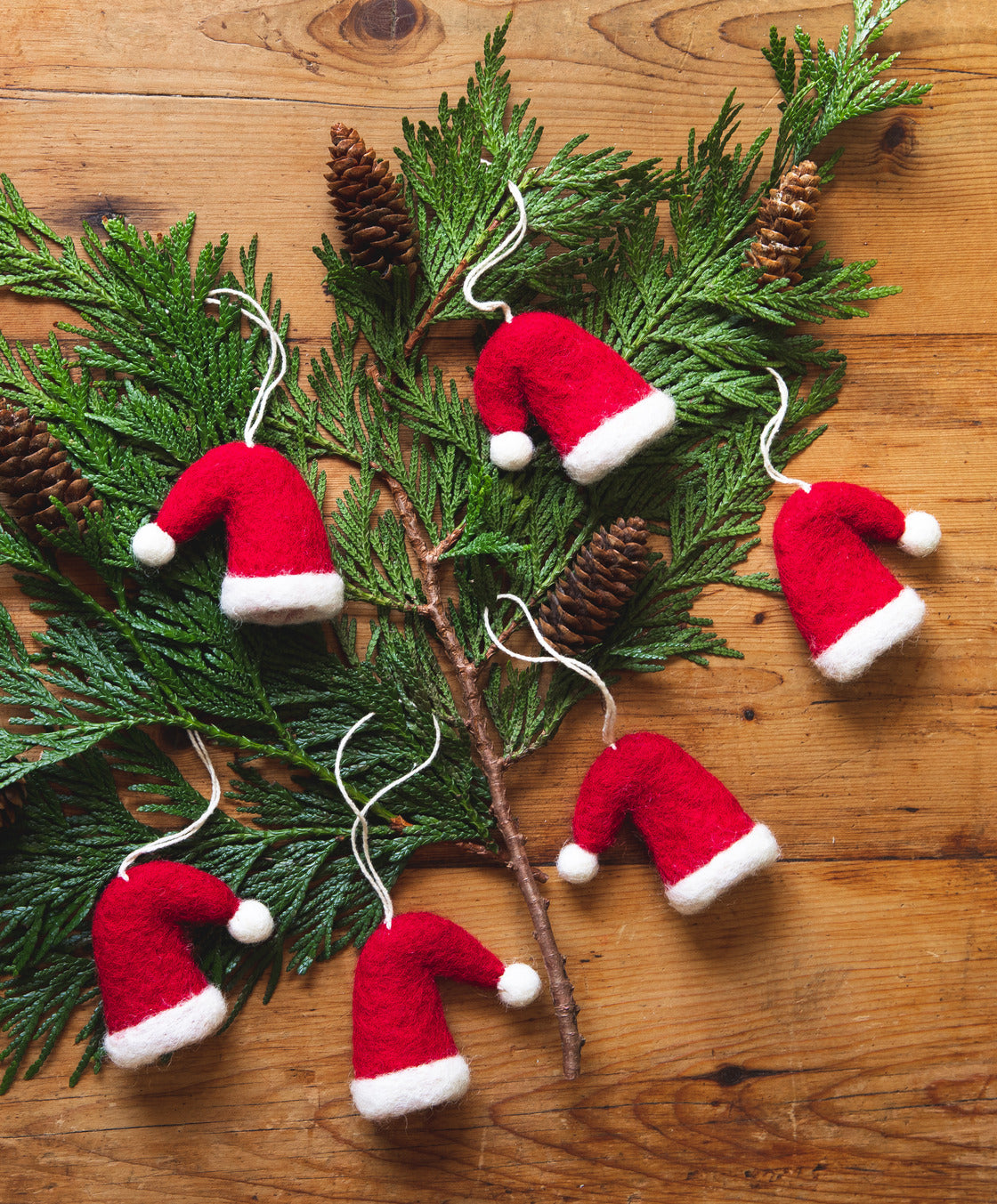 Felted Nordic Hat Ornament - Set of 6-1