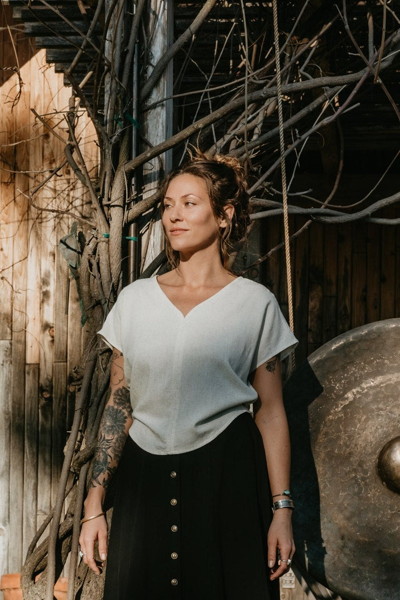 Dolman Top in Oat Linen