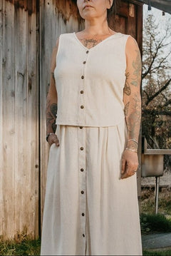Aviva Top in Oat Linen - Aware House - Field Day - 