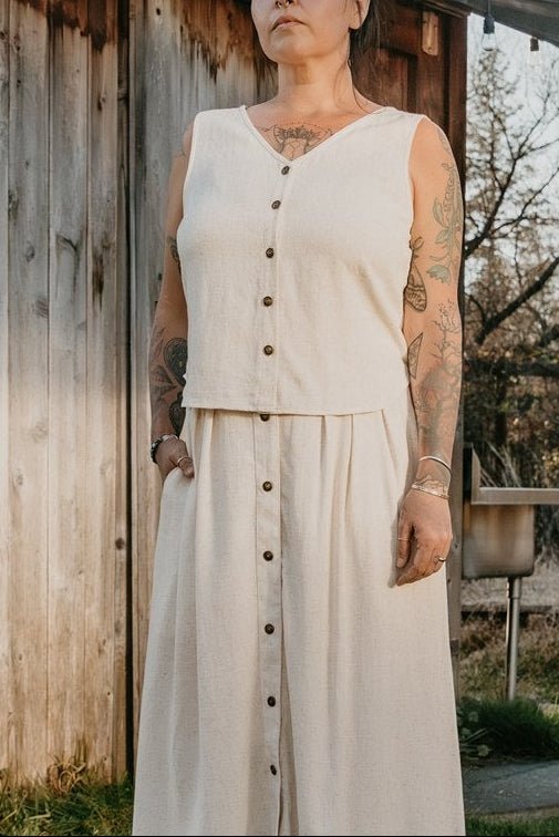 Aviva Top in Oat Linen - Aware House - Field Day - 