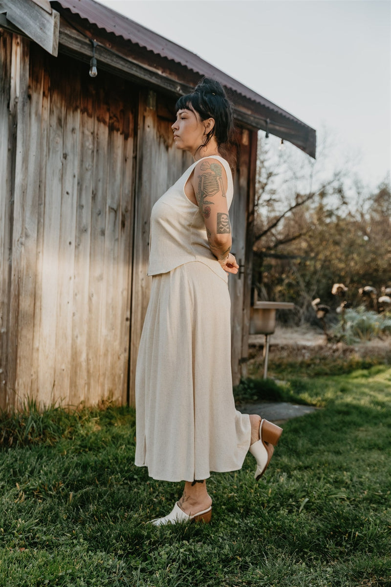 Aviva Top in Oat Linen-zoom-