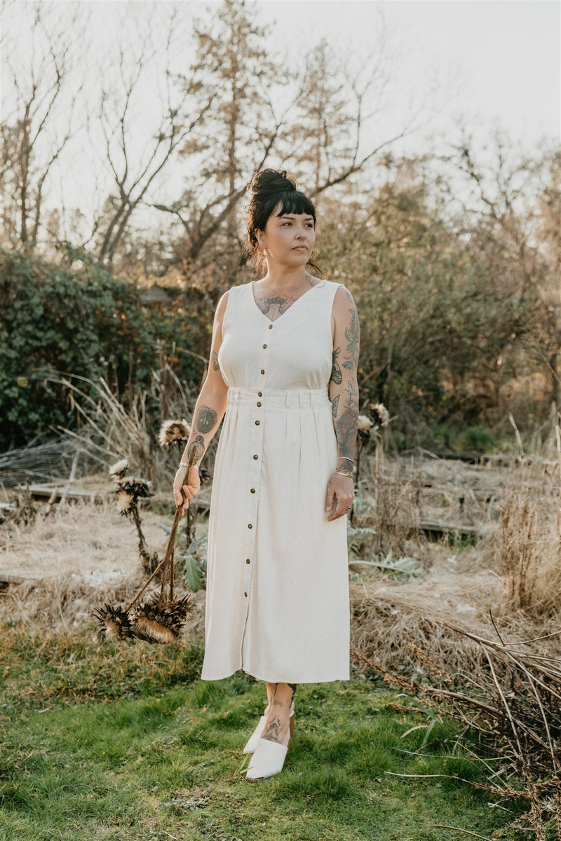 Aviva Top in Oat Linen-zoom-