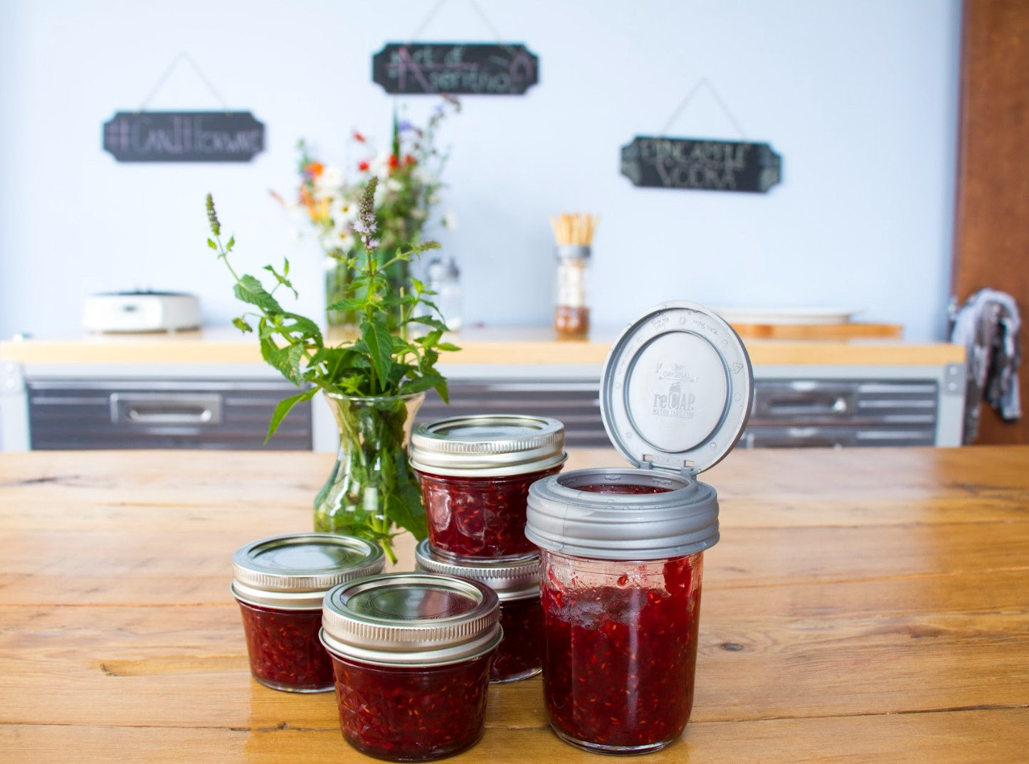 reCAP® Regular Mouth Mason Jar FLIP Top Lid-zoom-7
