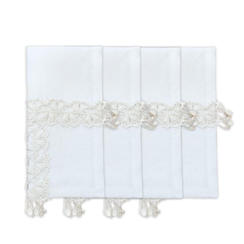 Hand Crochet Napkins 18" x 18" | Set of 4