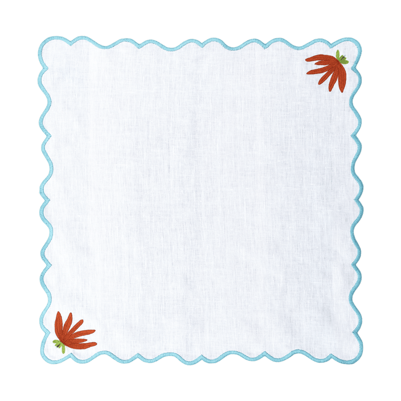 Hand Embroidered Modar Petal Napkins | Set of 4-zoom-