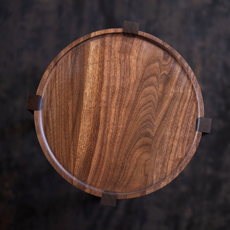 Waverly Side Table | Modern Round Wood Side Table with Metal Details - Aware House