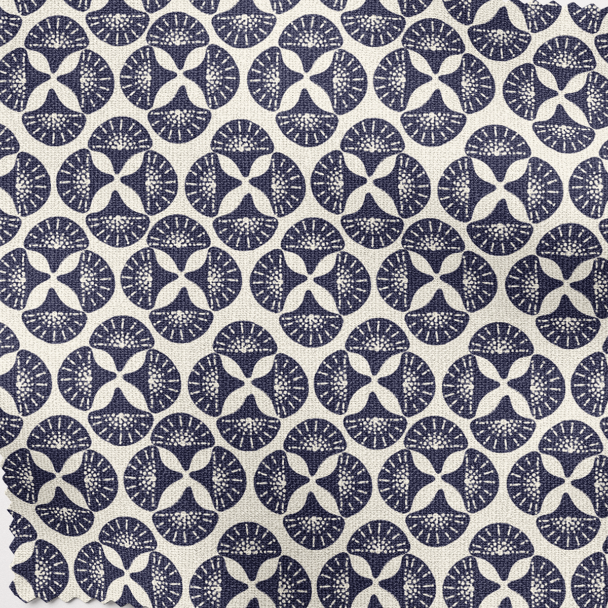Navy Blue Patterned Lampshade in SEA STAR-2