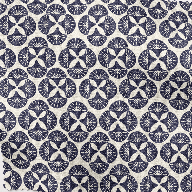 Navy Blue Patterned Lampshade in SEA STAR-zoom-