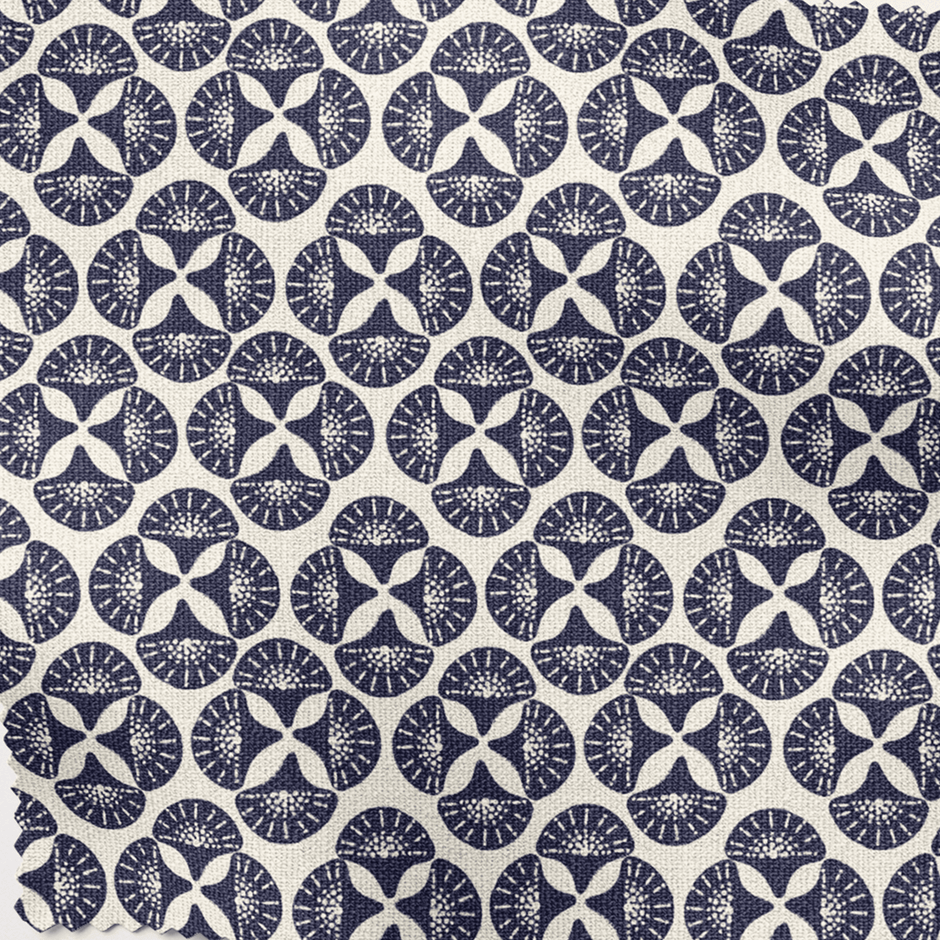 Navy Blue Patterned Lampshade in SEA STAR - Aware House - Noble Winter -
