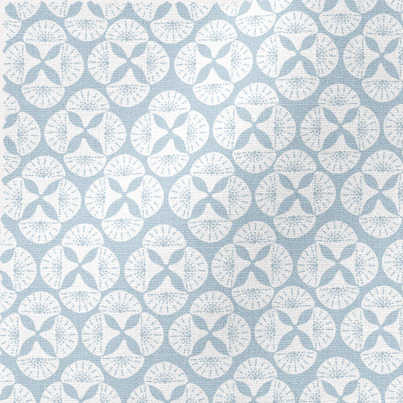 Sky Blue Patterned Lampshade in SEA STAR-zoom-