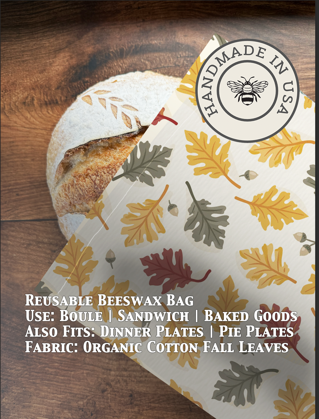 Beeswax Bread Bag | Reusable Cotton Food Storage Bag-zoom-69