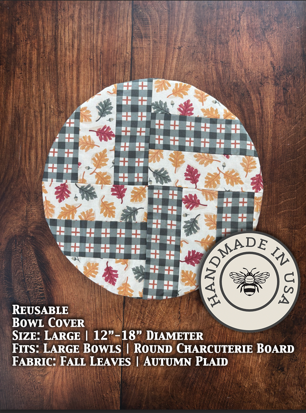 Large Reusable Cotton Bowl Cover | Eco-Friendly Kitchen Cover-zoom-21