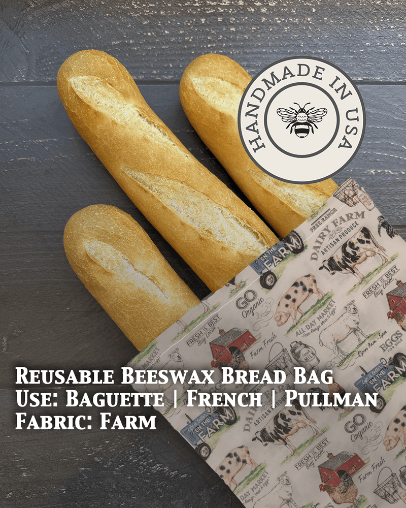 Baguette Beeswax Bread Bag | Reusable Cotton Storage-zoom-