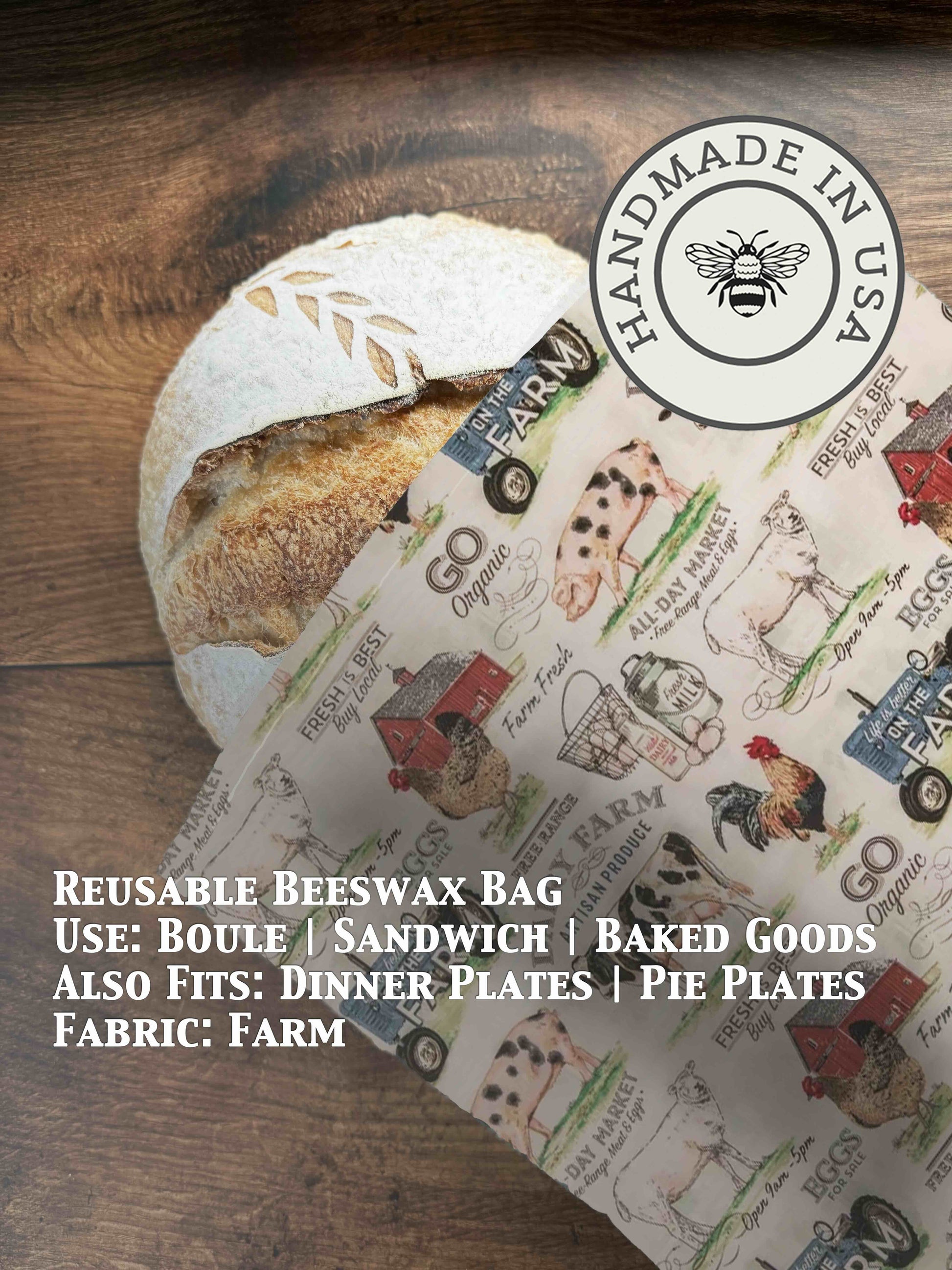 Beeswax Bread Bag | Reusable Cotton Food Storage Bag-30