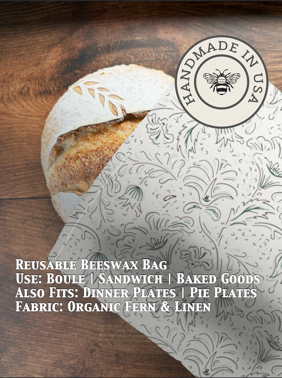 Beeswax Bread Bag | Reusable Cotton Food Storage Bag-50