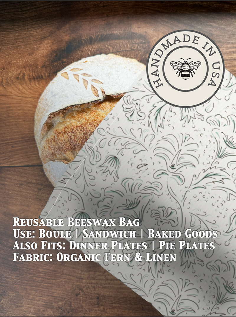 Beeswax Bread Bag | Reusable Cotton Food Storage Bag-zoom-