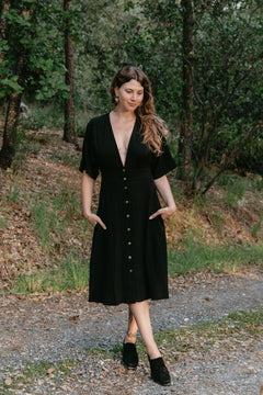 Finley Dress in Black Linen - Aware House - Field Day -