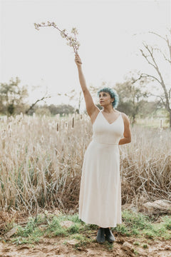 Meadow Dress in Oat Straw Linen - Aware House