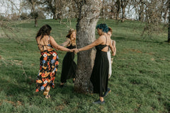 Meadow Dress in Black Challis - Aware House