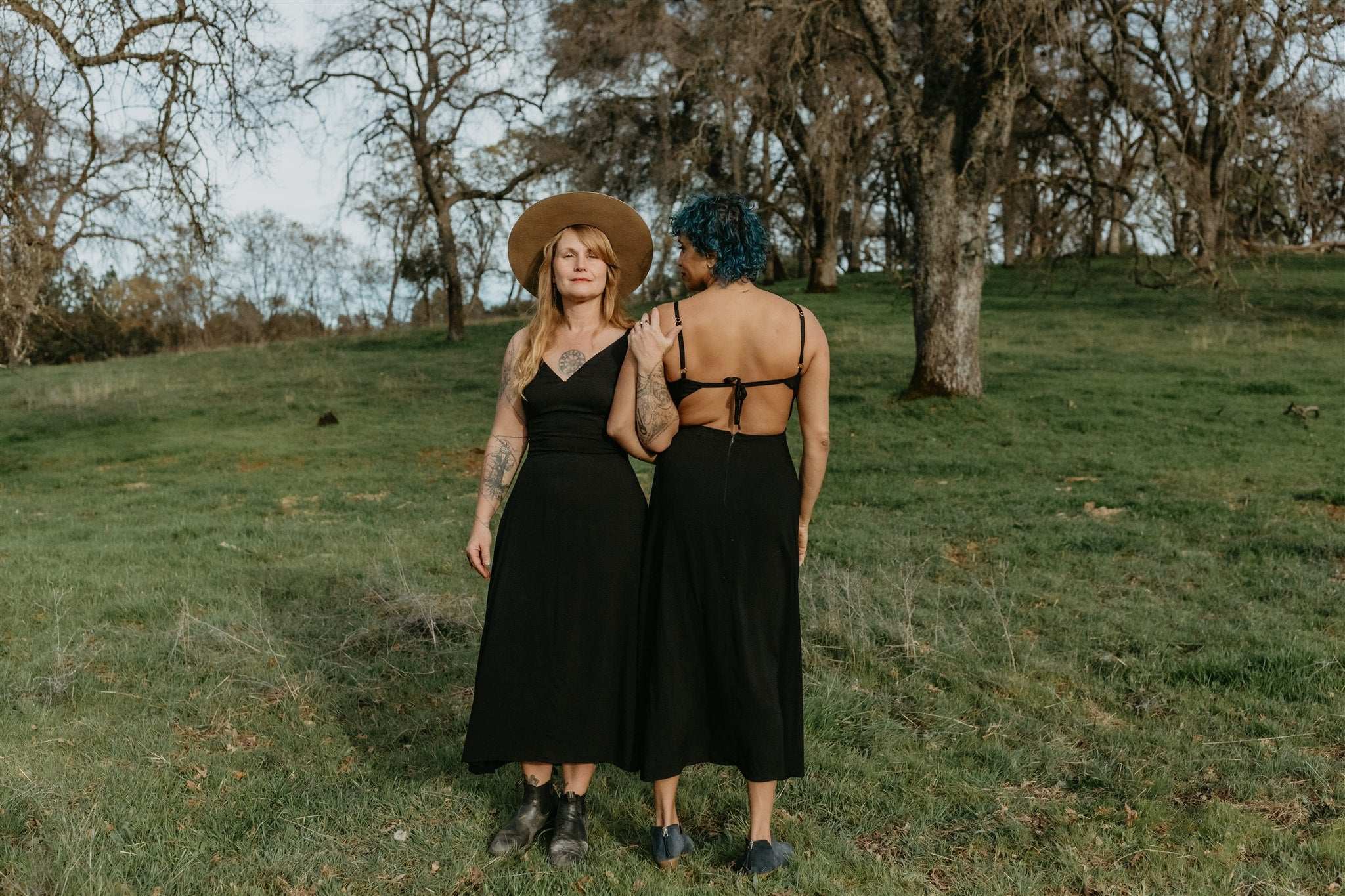 Meadow Dress in Black Challis - Aware House