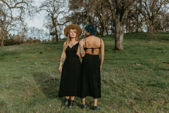 Meadow Dress in Black Challis - Aware House