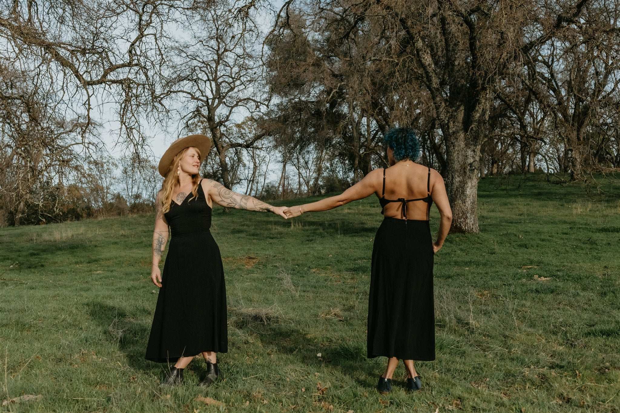 Meadow Dress in Black Challis - Aware House