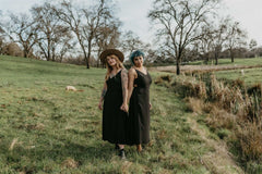 Meadow Dress in Black Challis - Aware House