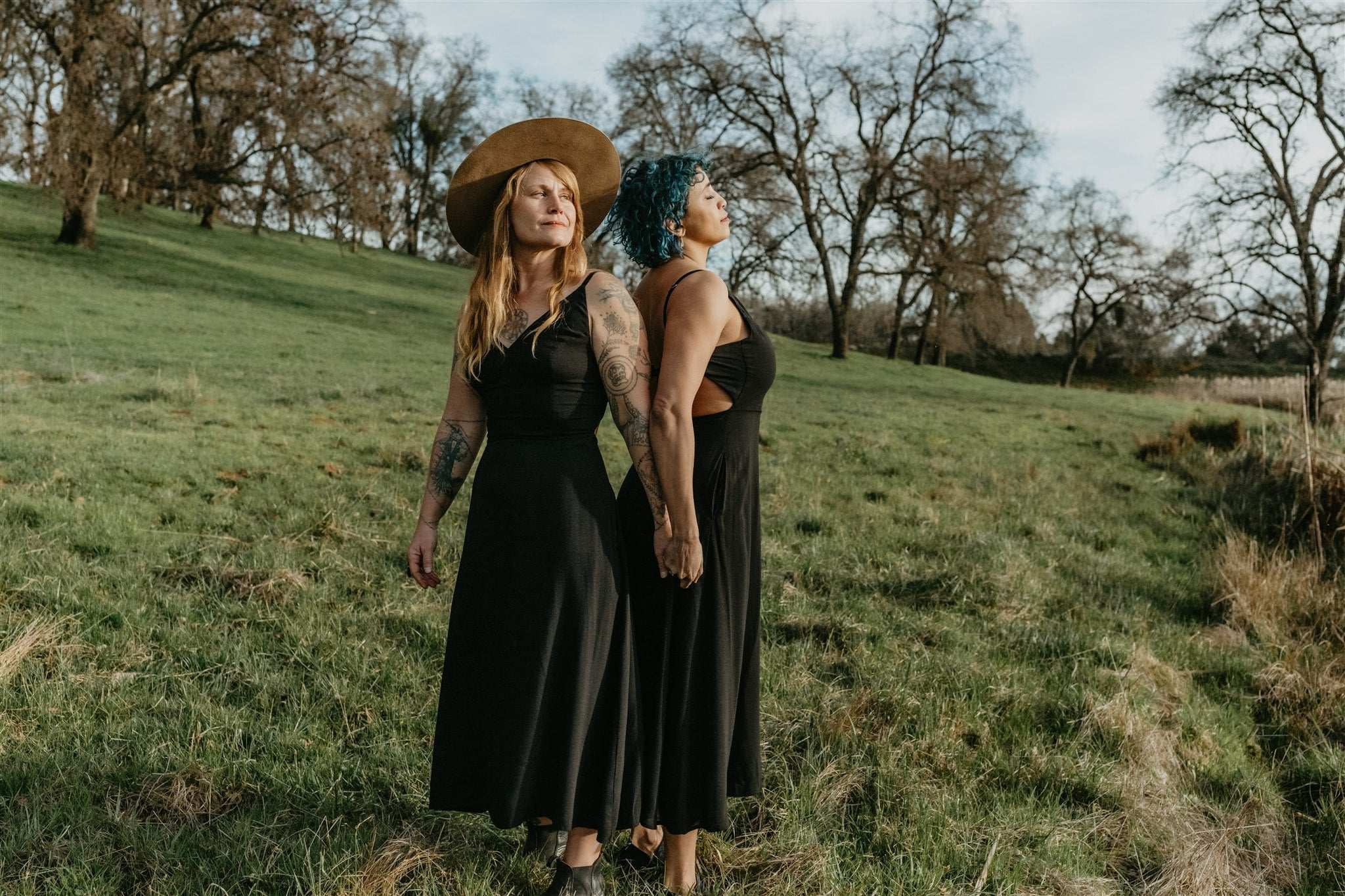 Meadow Dress in Black Challis - Aware House