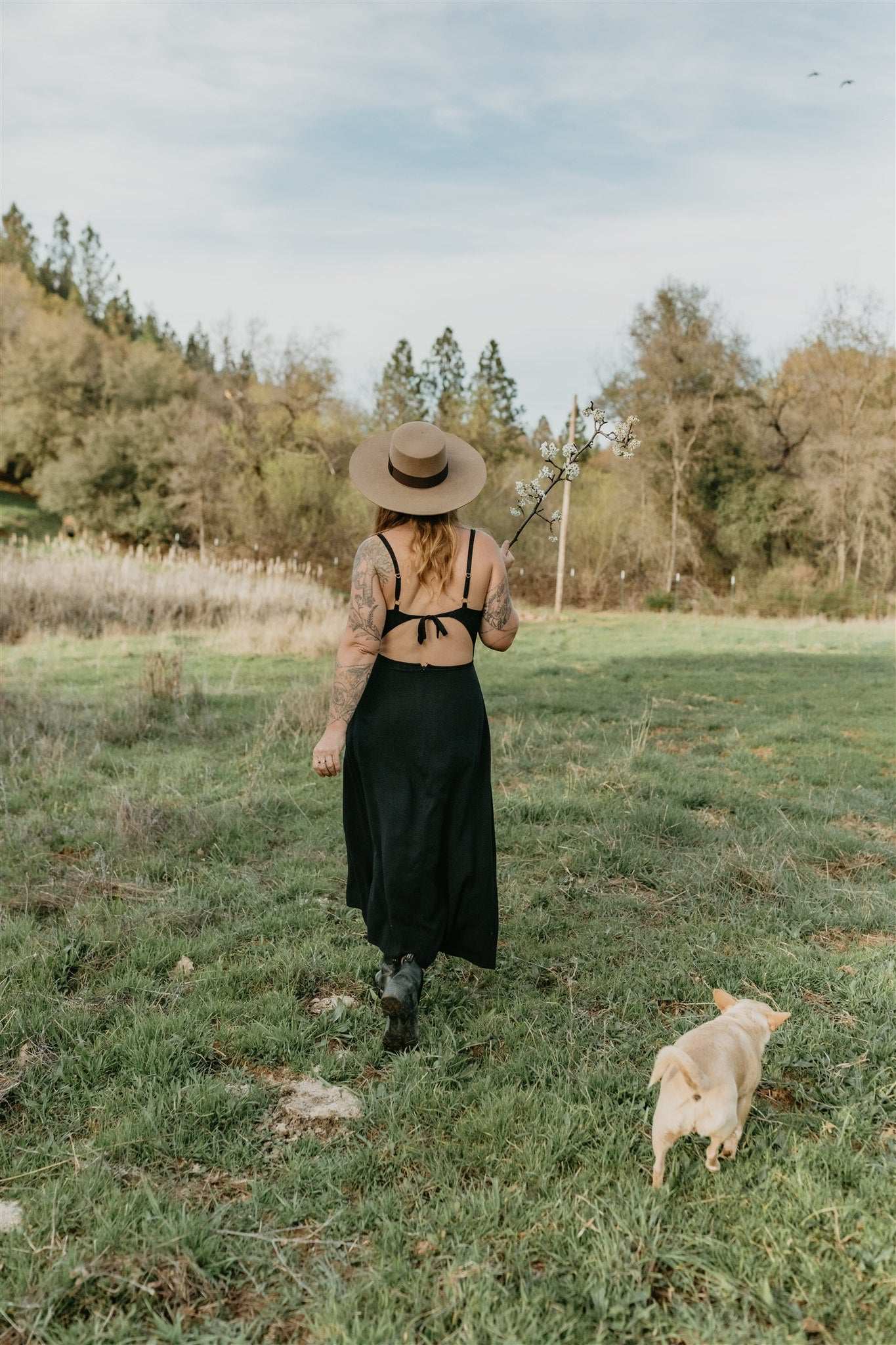 Meadow Dress in Black Challis - Aware House