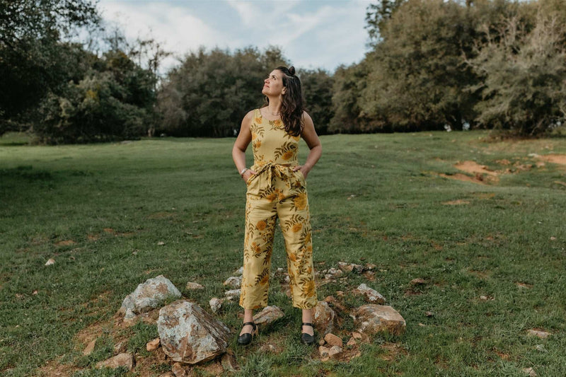 Liberty Jumpsuit in Mustard Marigold-zoom-