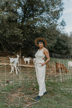 Liberty Jumpsuit in Oat Linen - Aware House - Field Day - 