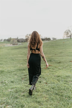 Liberty Jumpsuit in Black Linen - Aware House