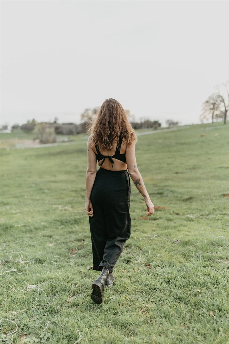 Liberty Jumpsuit in Black Linen-zoom-