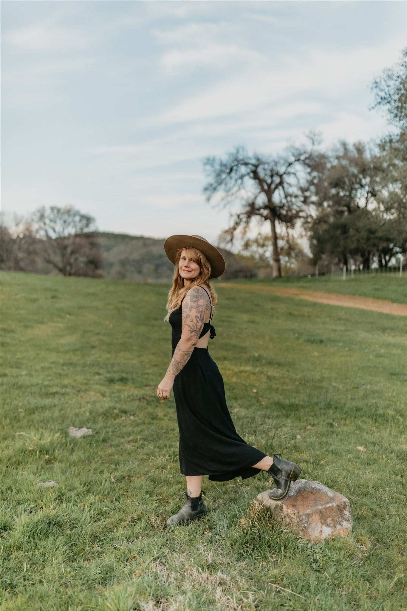 Meadow Dress in Black Challis - Aware House