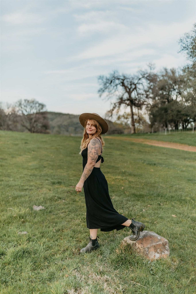 Meadow Dress in Black Challis-zoom-