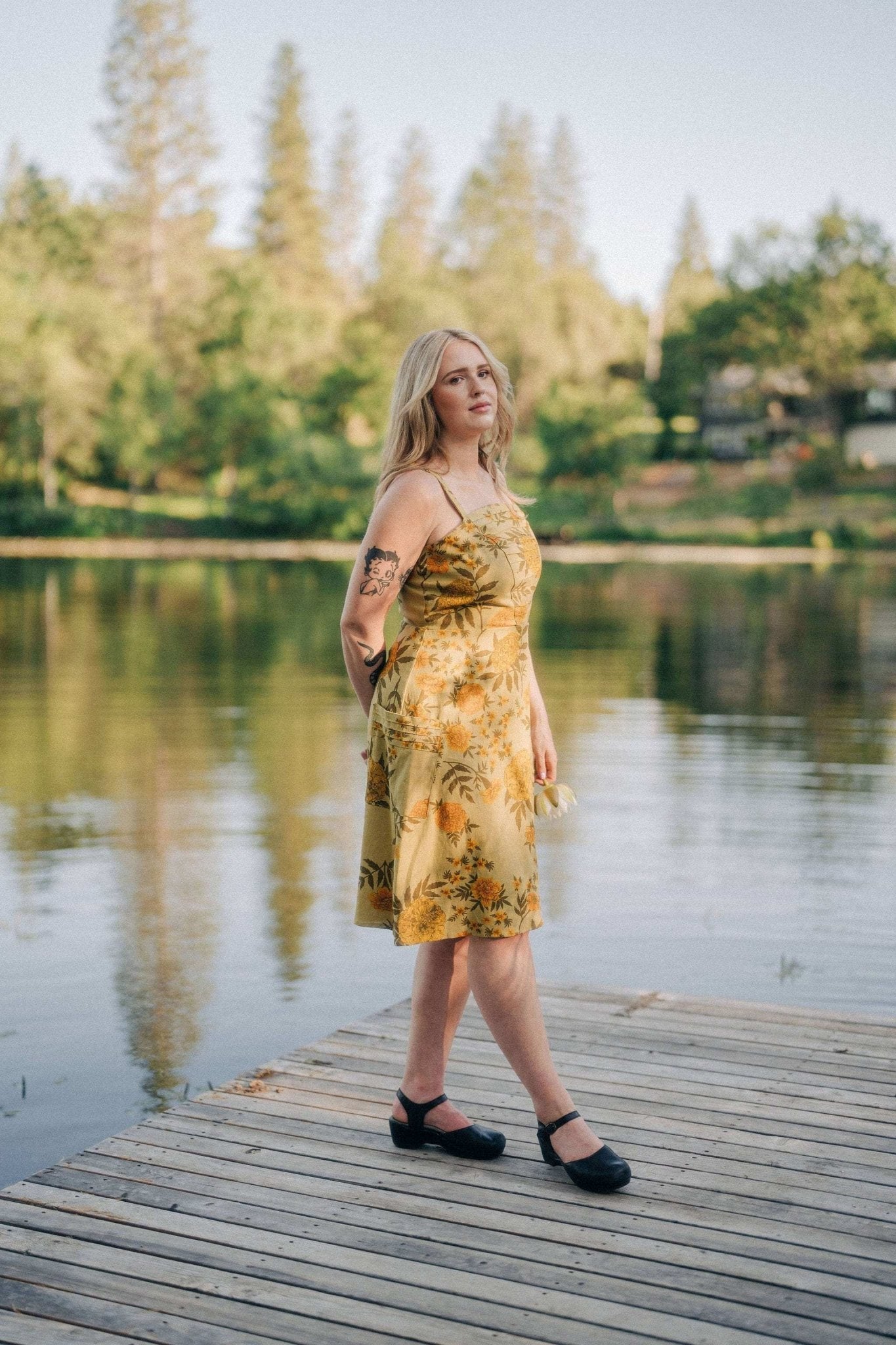 Uriah Dress in Mustard Marigold Linen - Aware House