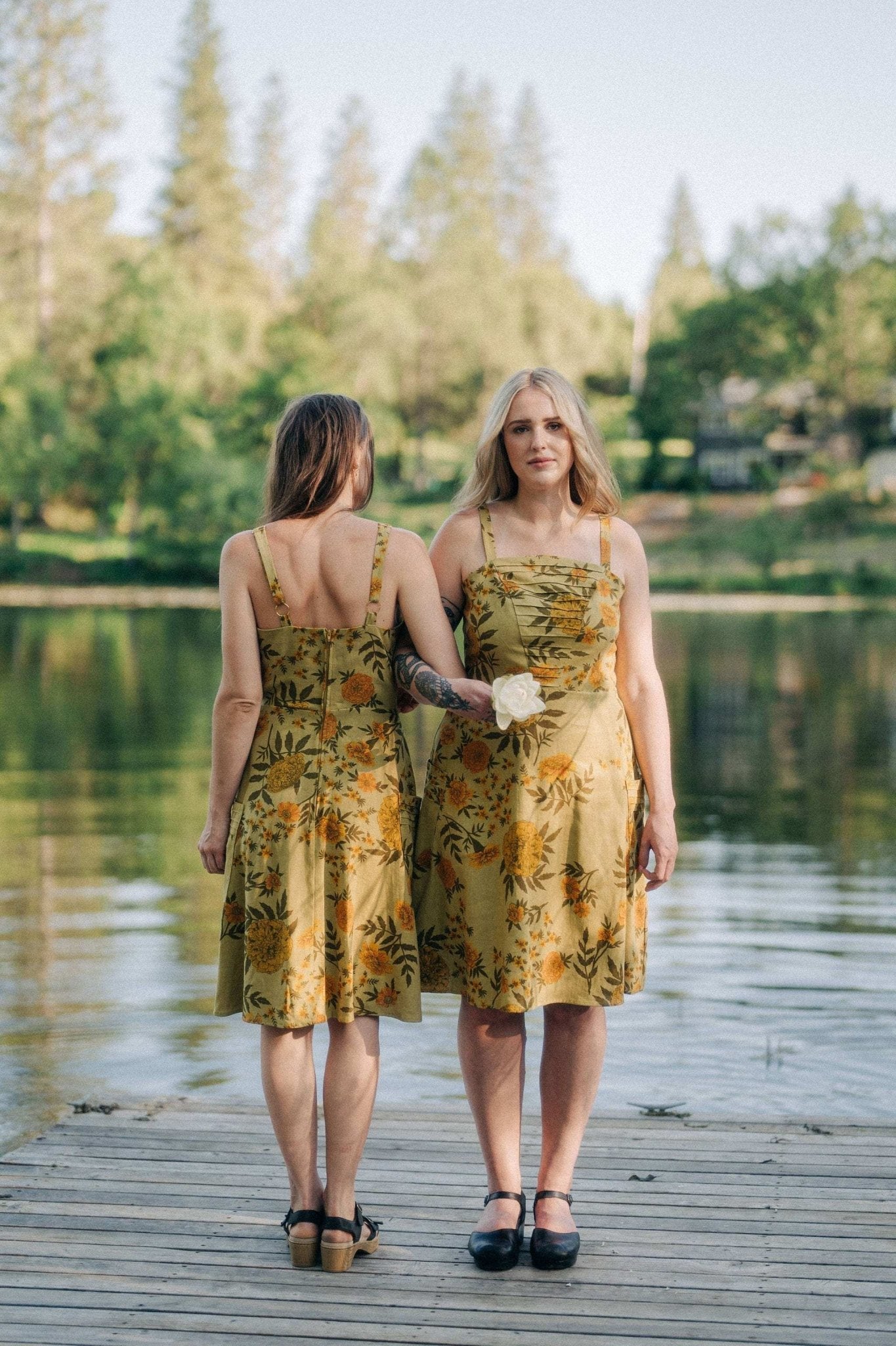 Uriah Dress in Mustard Marigold Linen - Aware House