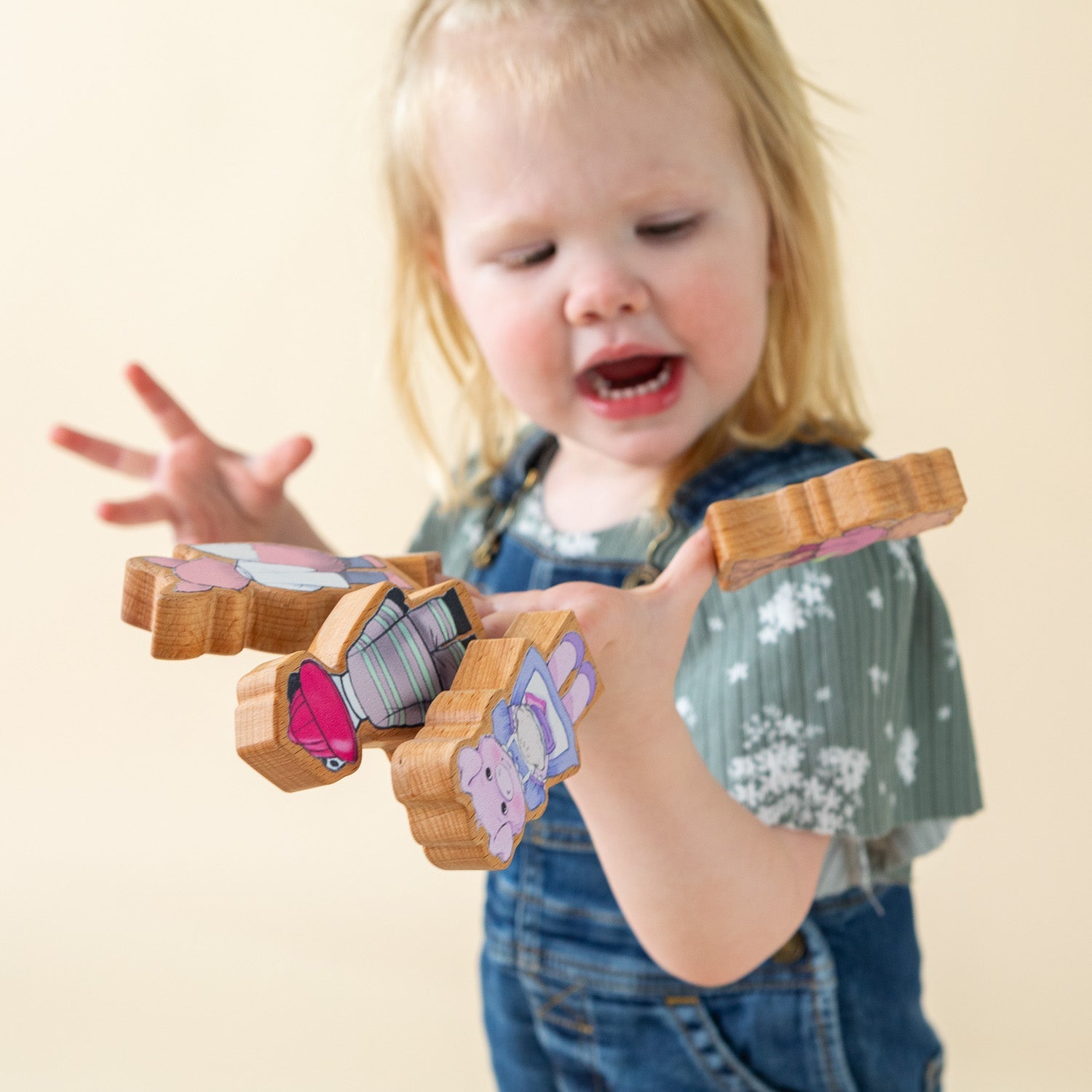Finger Puppet Set | Solid Wood - Aware House - Miller Boys Vintage Toys -