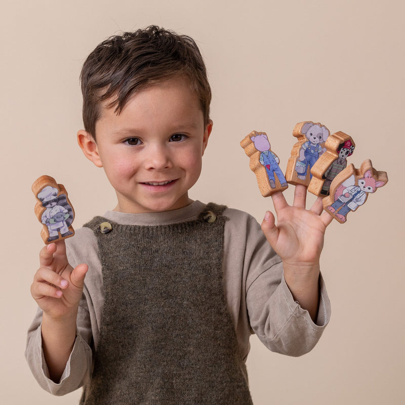 Finger Puppet Set | Solid Wood-zoom-