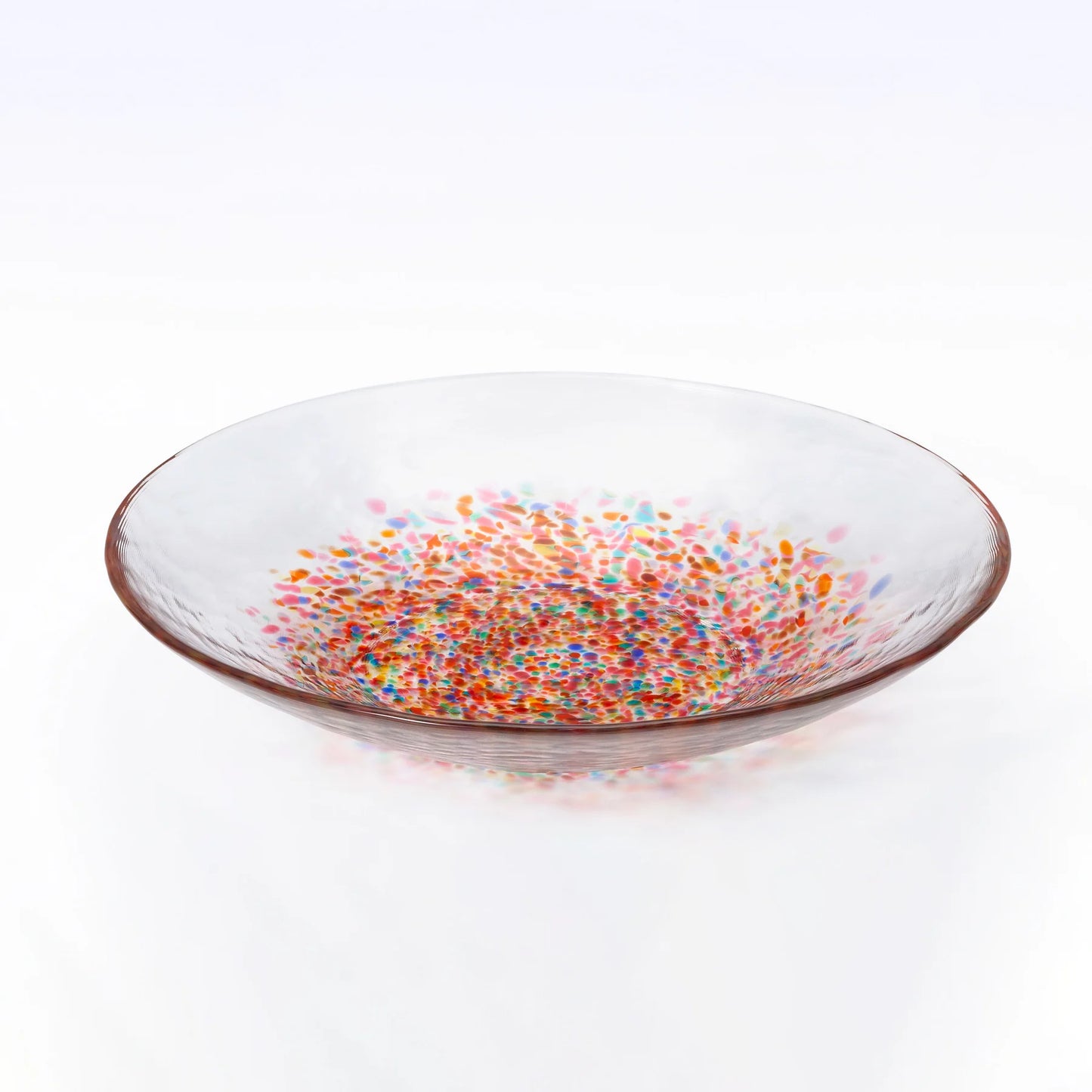 Tsugaru Handblown Glass Plate in Fireworks