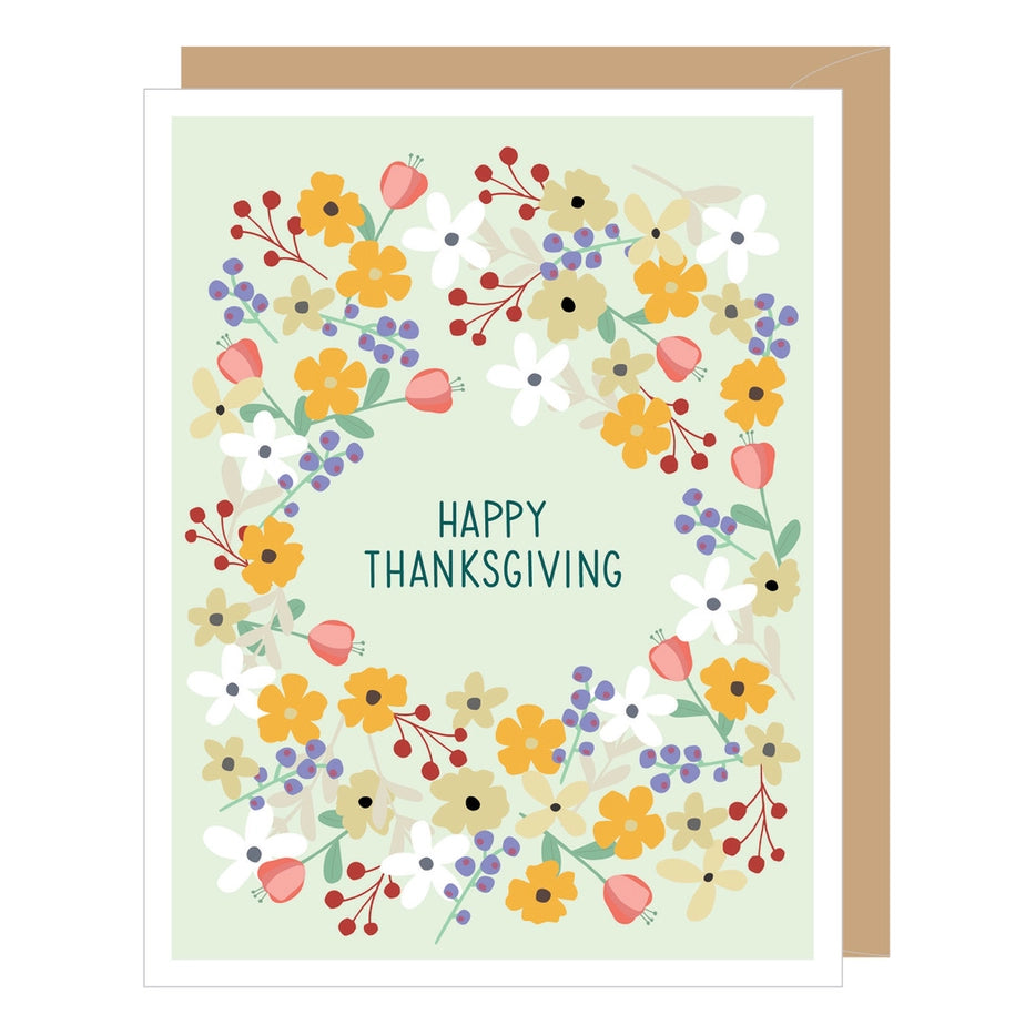 Floral Thanksgiving Fall Holiday Card