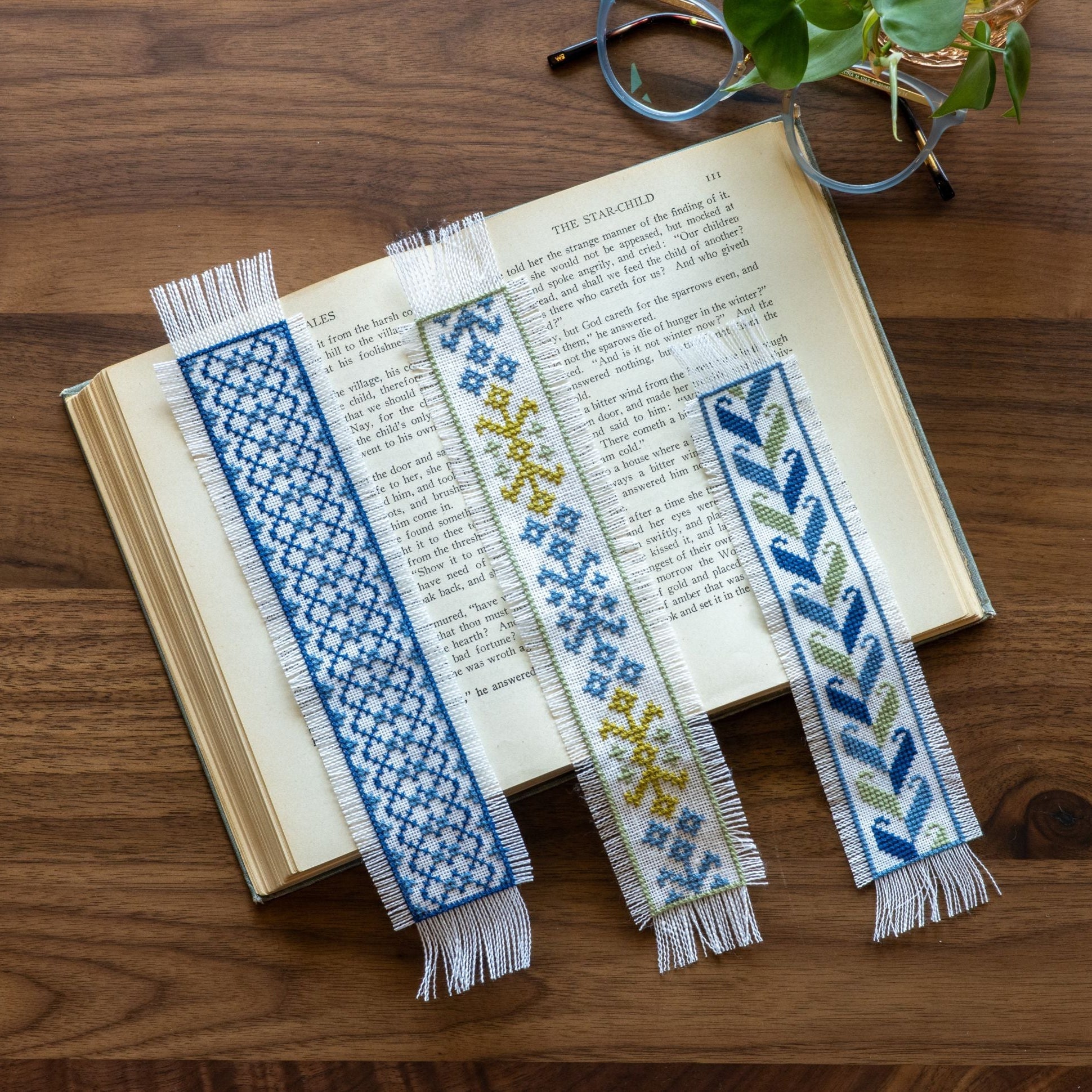 Folk Fabric Sampler White Cross Stitch Kit-1