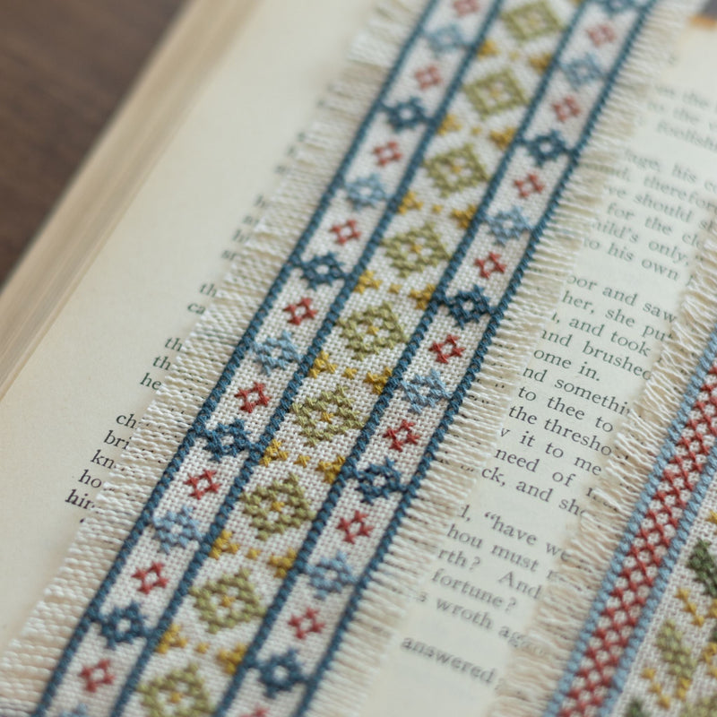 Folk Fabric Sampler Ivory Cross Stitch Kit-zoom-