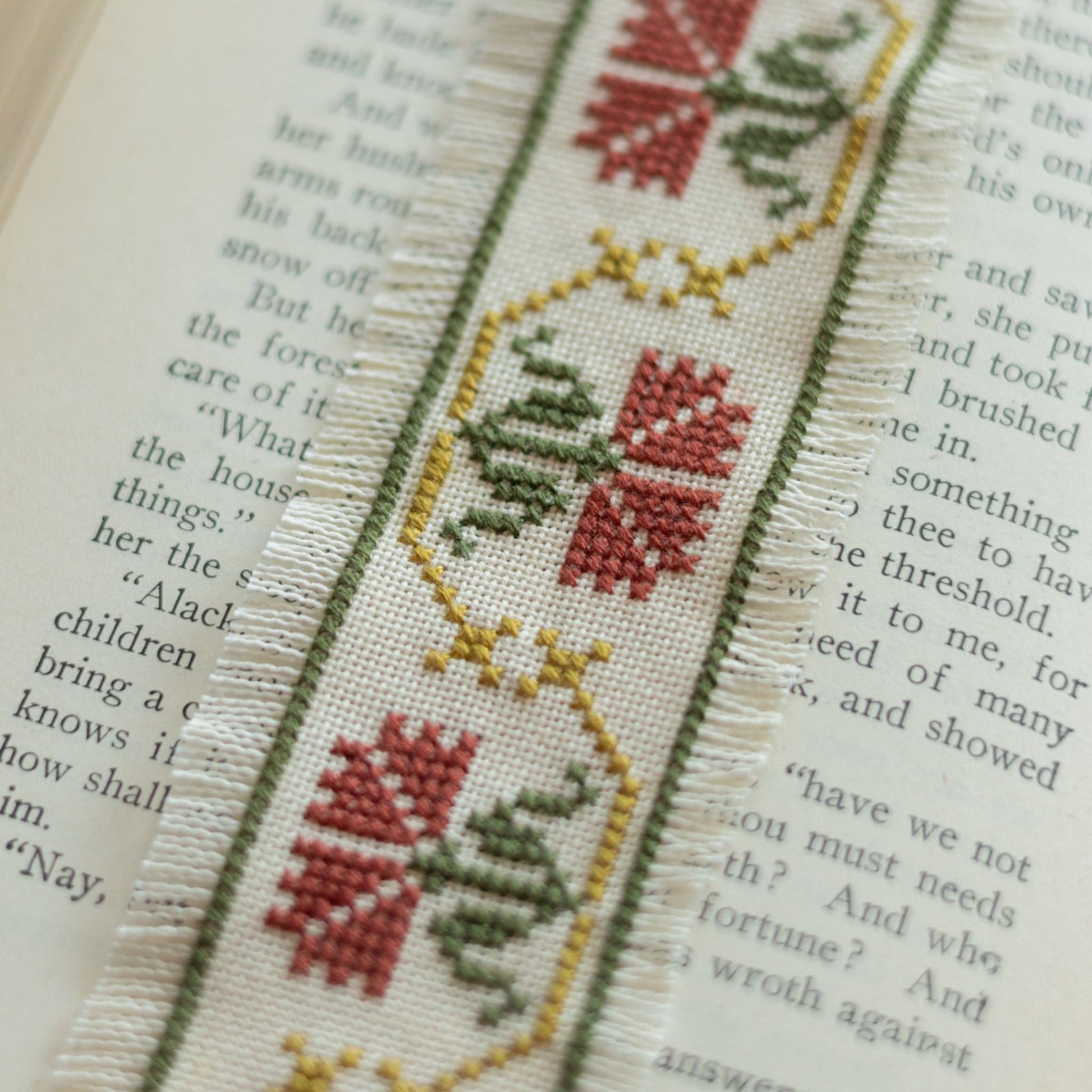 Folk Fabric Sampler Ivory Cross Stitch Kit-3